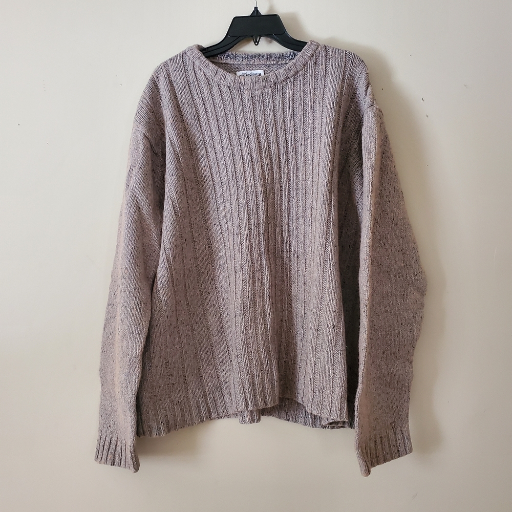 Vintage Midtown Wool Brown Cotton Blend Pullover Knit Crewneck Size 2XL Unisex